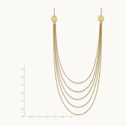 Five Strand Necklace, 14K