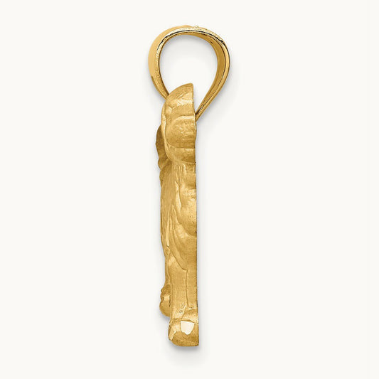 Diamond-cut Golden Retriever Pendant, 14K