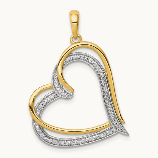 1/6ct. Diamond Double Heart Pendant — photo set