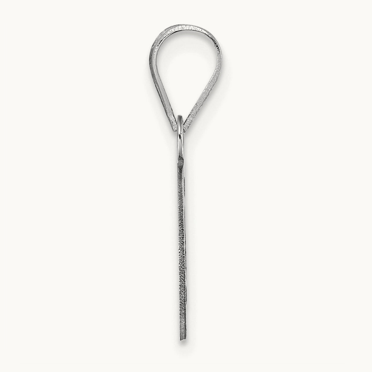 Polished Script Initial Pendant — 14K White Gold, C
