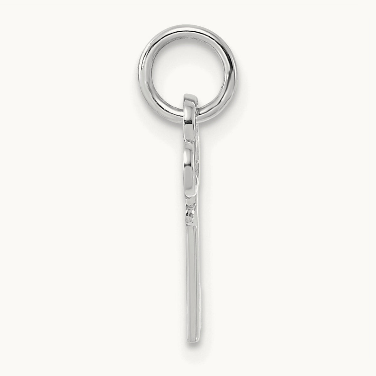 Key Initial Charm — 14K White Gold, L