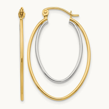 Lightweight Hoop Earrings, 14K Two Tone