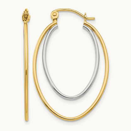 Lightweight Hoop Earrings, 14K Two Tone