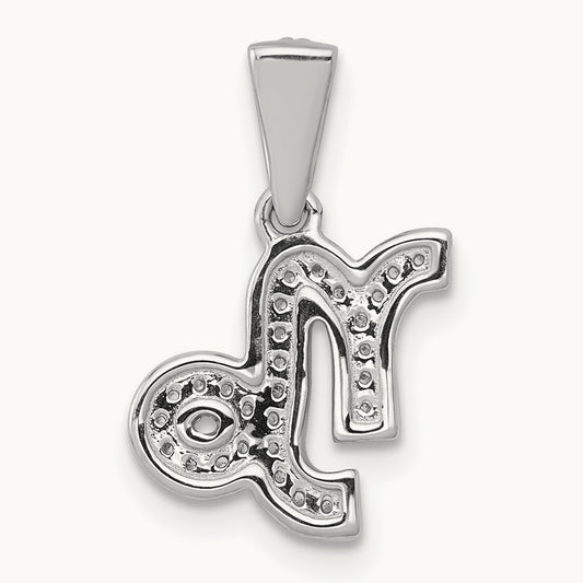 Diamond Capricorn Zodiac Pendant, 14K White Gold