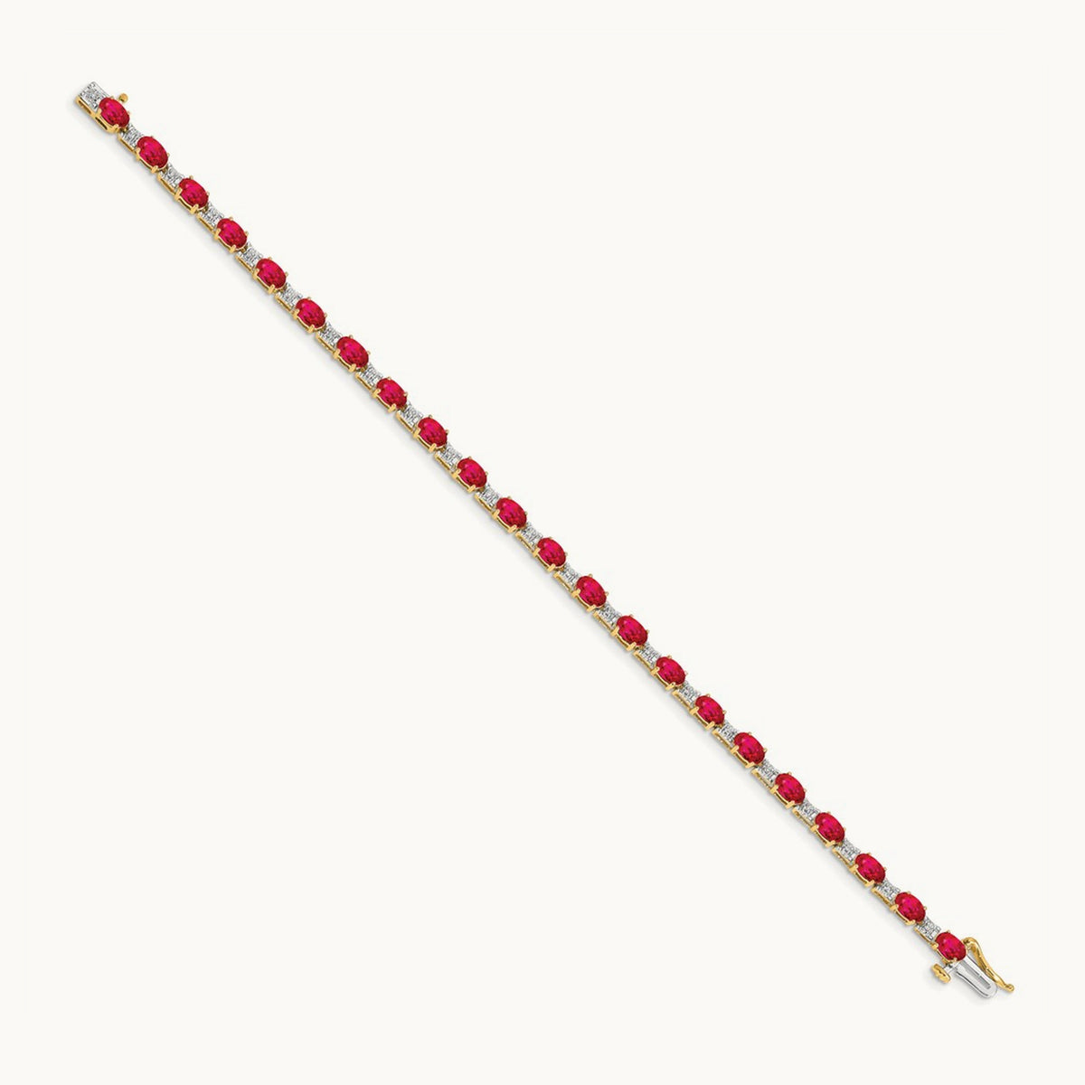 Diamond and Ruby Bracelet — 14K Yellow Gold