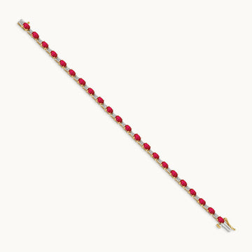 Diamond and Ruby Bracelet — 14K Yellow Gold