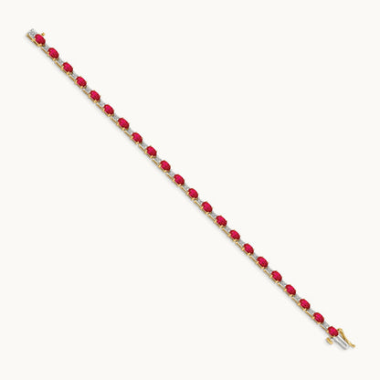 Diamond and Ruby Bracelet — 14K Yellow Gold