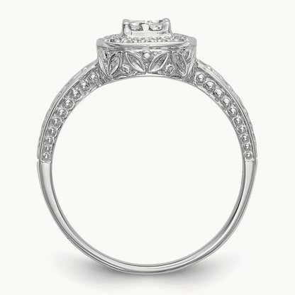 Complete Diamond Cluster Engagement Ring — photo set