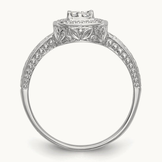 Complete Diamond Cluster Engagement Ring — photo set