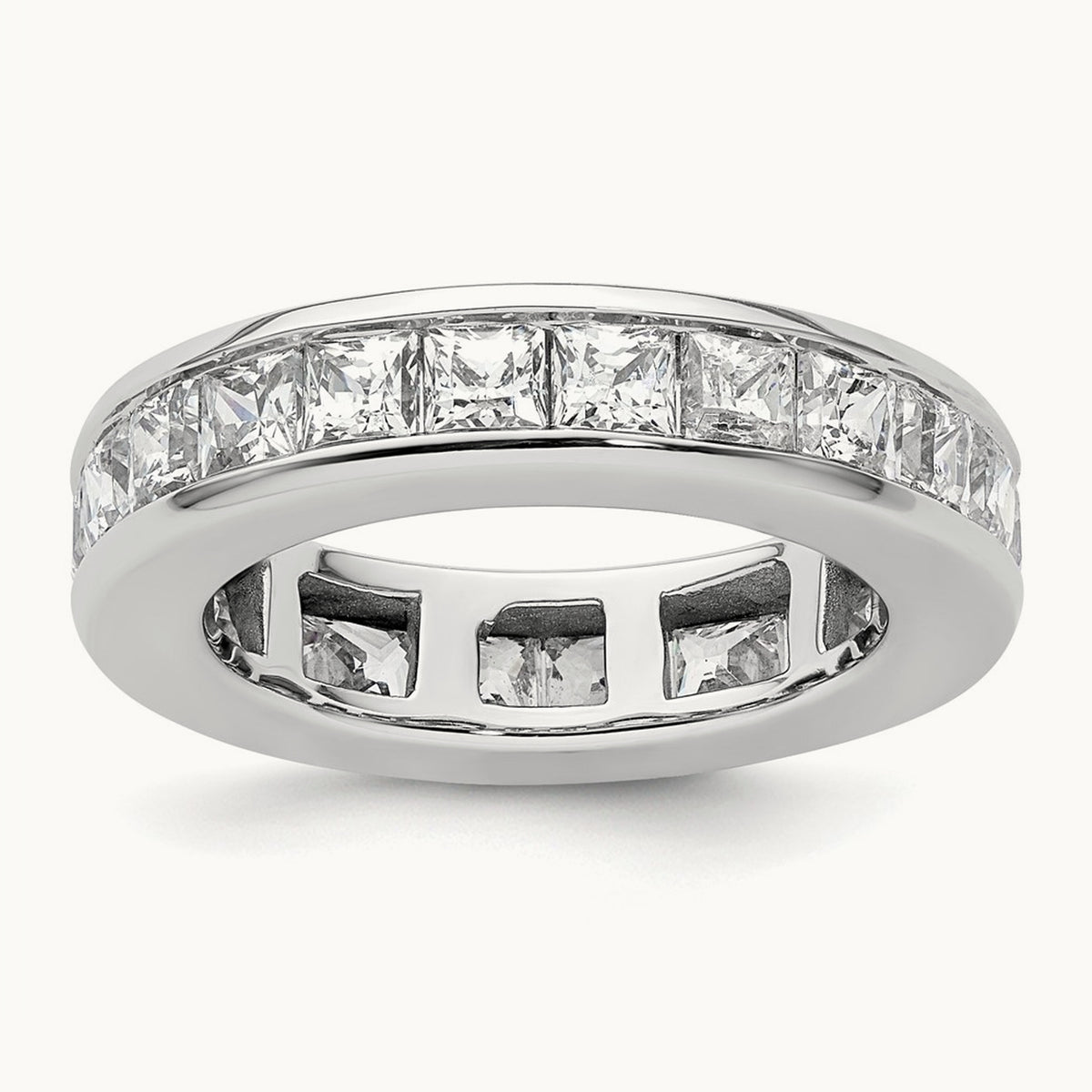 Princess Eternity Band, 2.00-3.00 ct tw Lab-Grown Diamond — 3 ct, 14K White Gold
