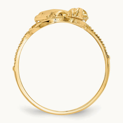 Diamond Cut Praying Hands Cross Ring, 14K Two-tone