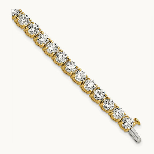 Tennis Bracelet, 16.00 ct tw Lab-Grown Diamond — 14K Yellow Gold