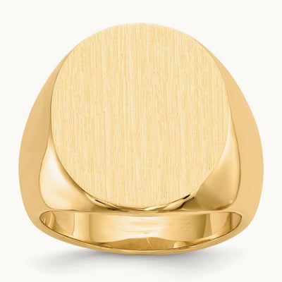 17.5x19. Closed Back Mens Signet Ring, 5mm, 14K