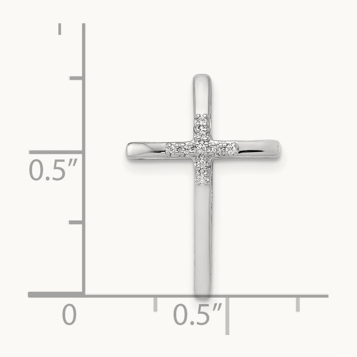 Diamond Cross Chain Slide — 14K White Gold