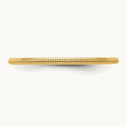 Milgrain Stackable Band — 14K Yellow Gold, 1.2mm