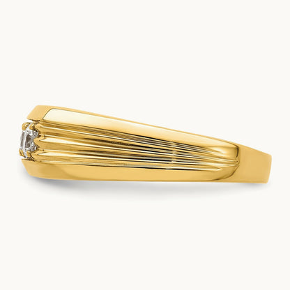 3-Stone Complete Diamond Men's Ring, 14K