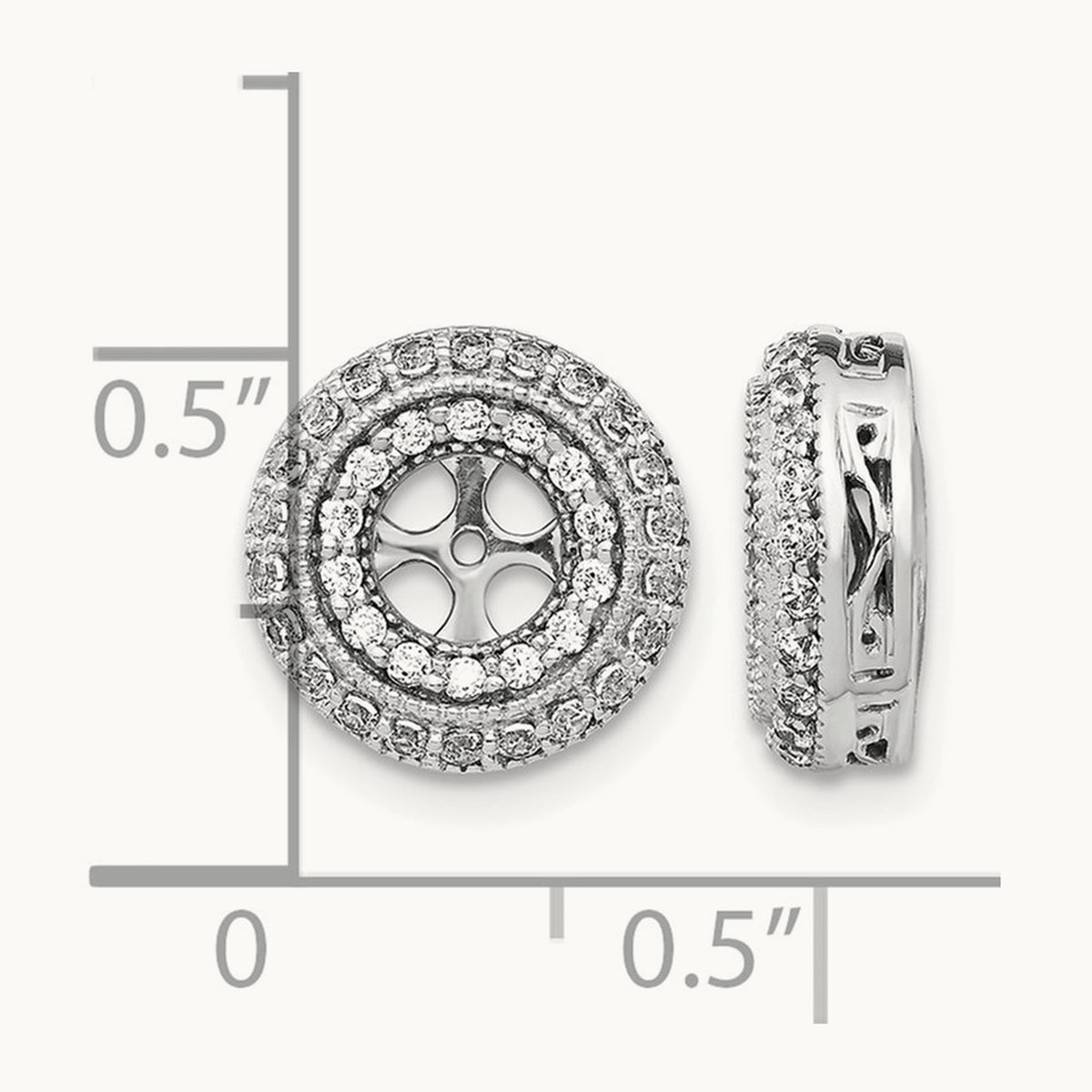 Fancy Diamond Earring Jackets — 12mm