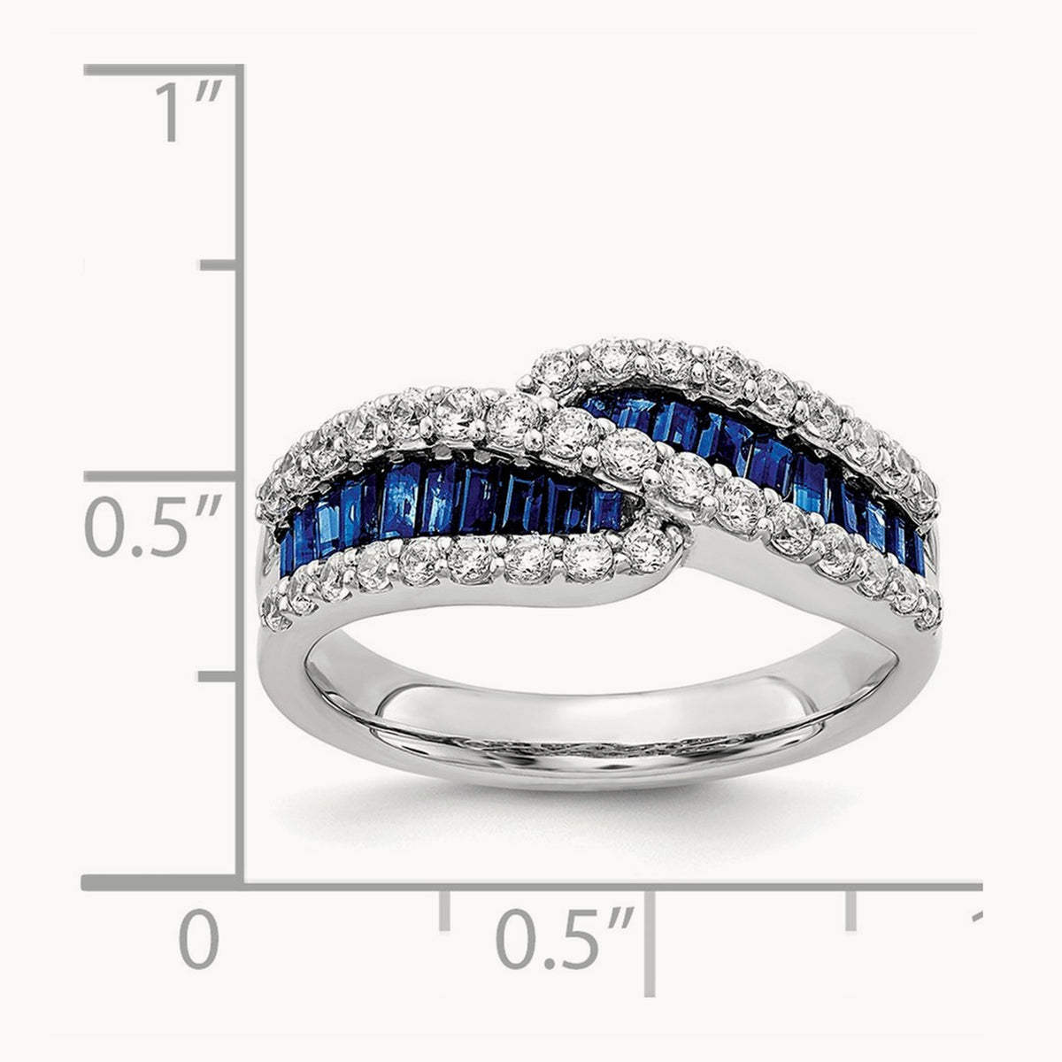Sapphire Diamond Ring, 14K White Gold
