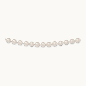 8- Round White Saltwater Akoya Cultured Pearl 16in Necklace, 9mm, 14K