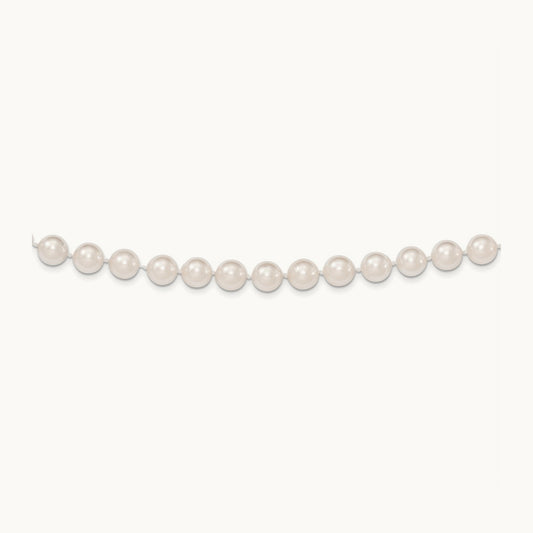 8- Round White Saltwater Akoya Cultured Pearl 16in Necklace, 9mm, 14K