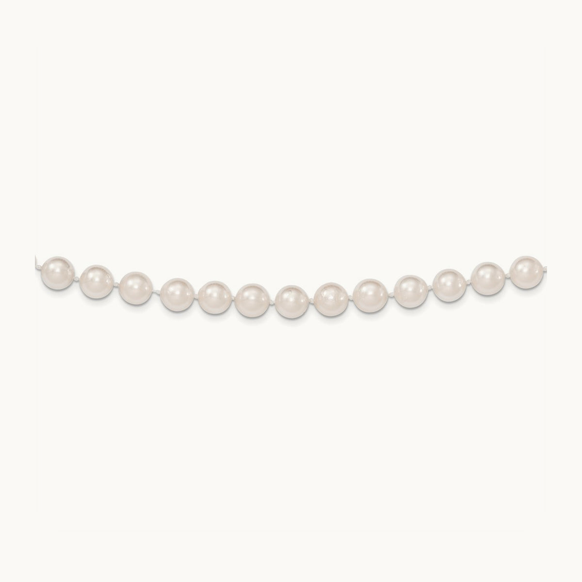 8- Round White Saltwater Akoya Cultured Pearl 16in Necklace, 9mm, 14K