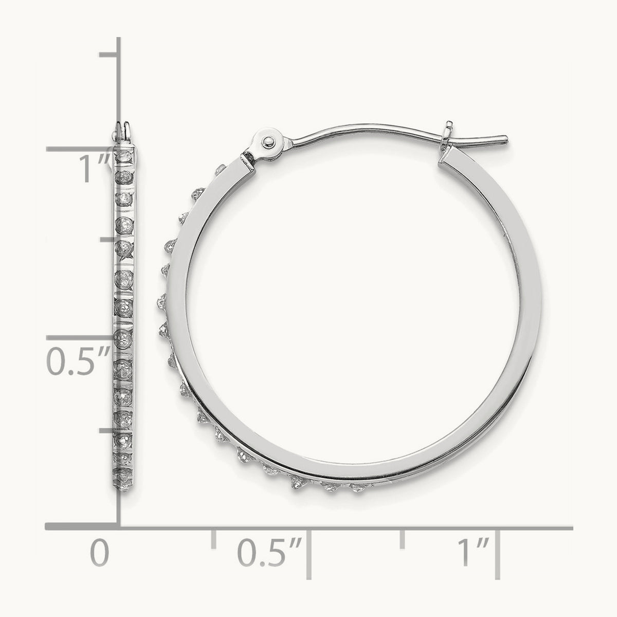 WG Diamond Fascination Dia. Dust/Accent Hoop Earrings, 14K