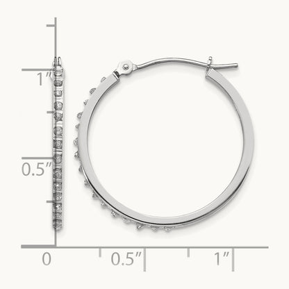 WG Diamond Fascination Dia. Dust/Accent Hoop Earrings, 14K