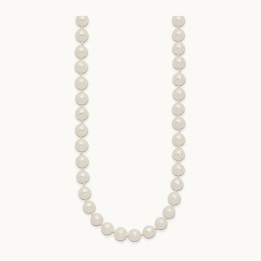 6- White Near Round Freshwater Cultured Pearl Necklace, 14K