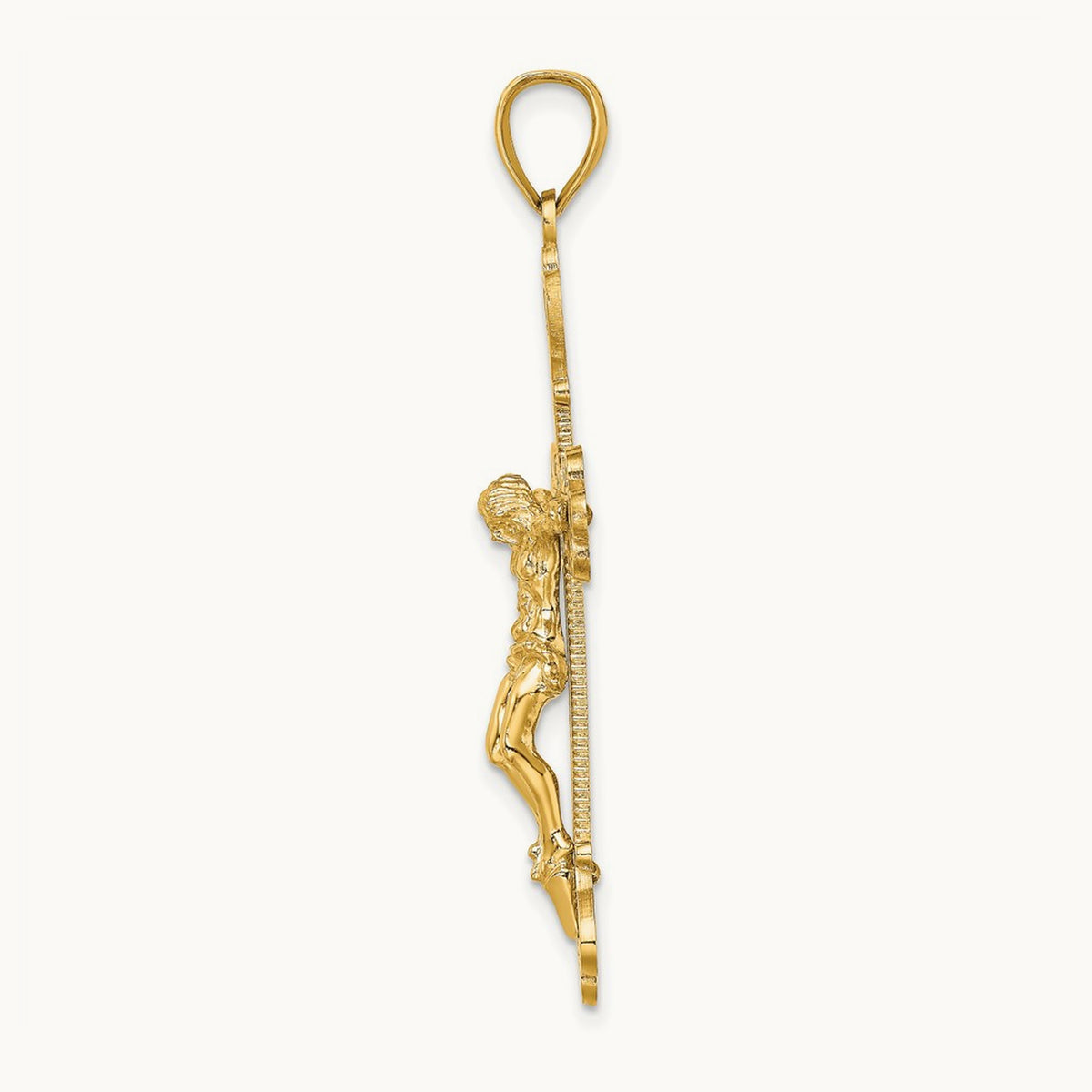 Engraved Crucifix Charm — 14K Yellow Gold, 44.8mm