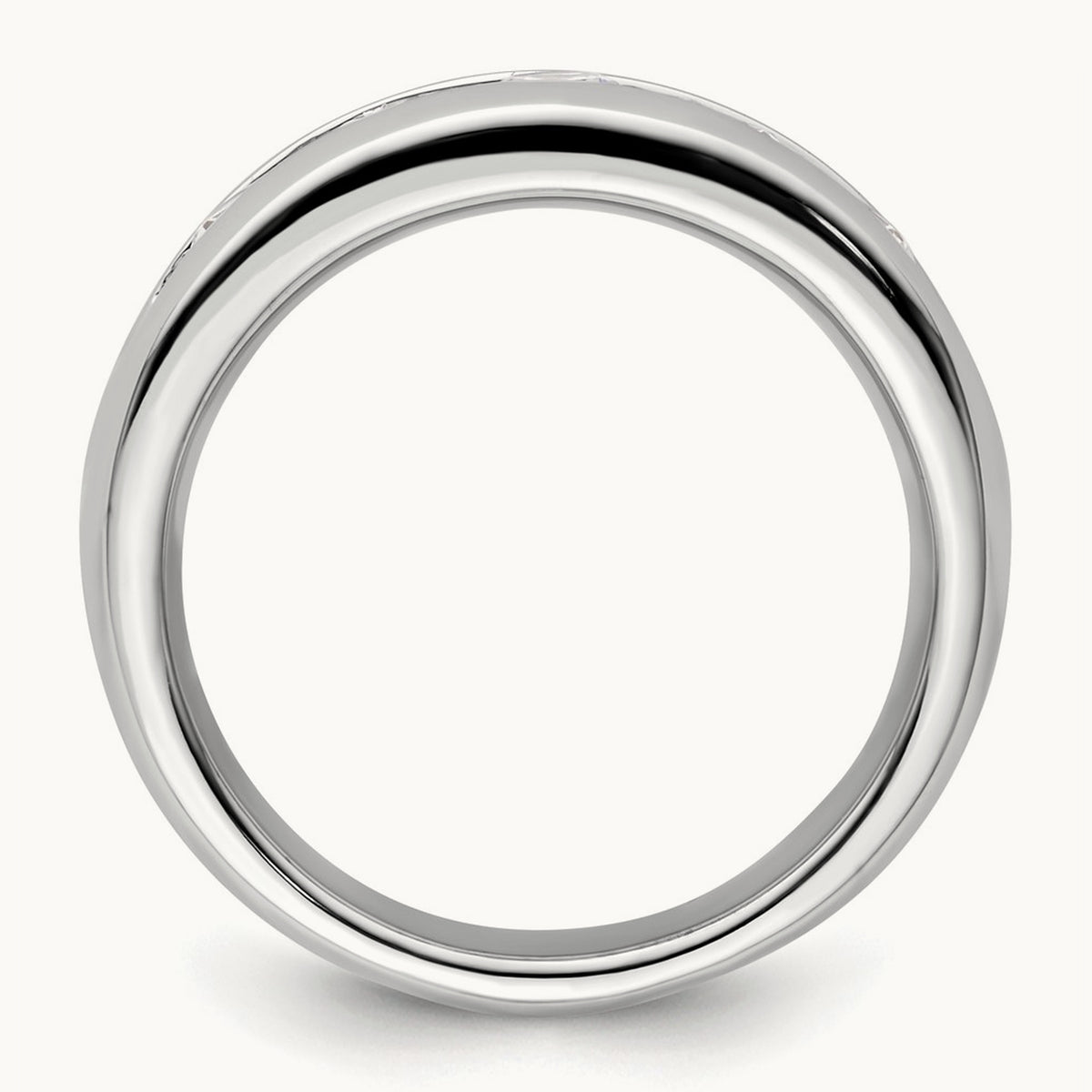 5-Stone Diamond Channel Band, 14K White Gold