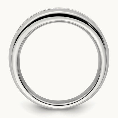 5-Stone Diamond Channel Band, 14K White Gold
