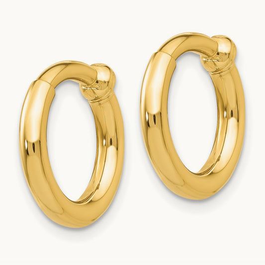 Non-Pierced Hoop Earrings, 14K