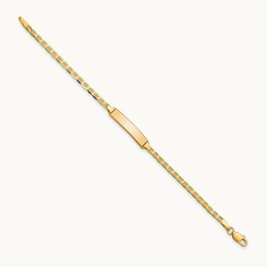 Flat Anchor Link ID Bracelet, 14K