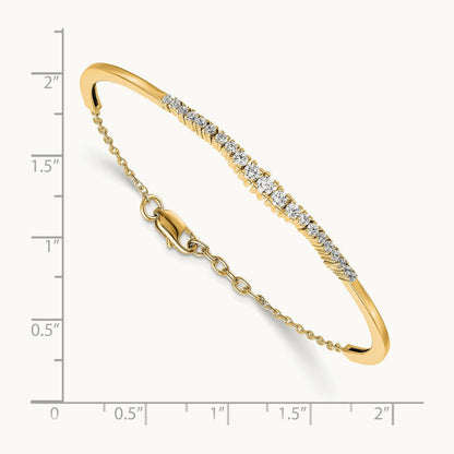 Graduated Bangle, 0.75 ct tw Lab-Grown Diamond — 14K Yellow Gold