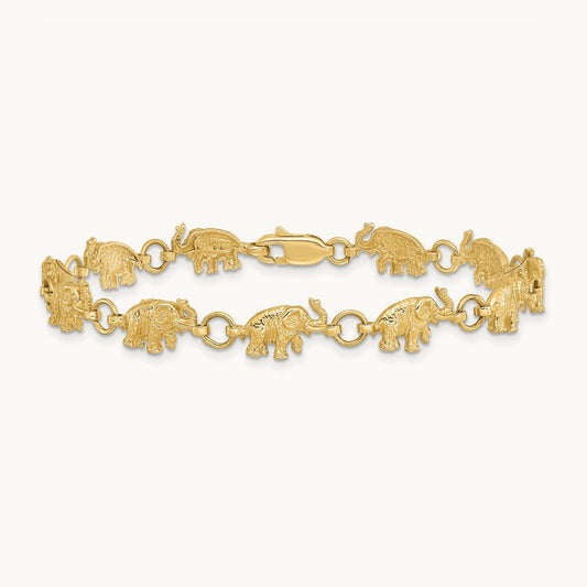 Elephant Bracelet, 14K