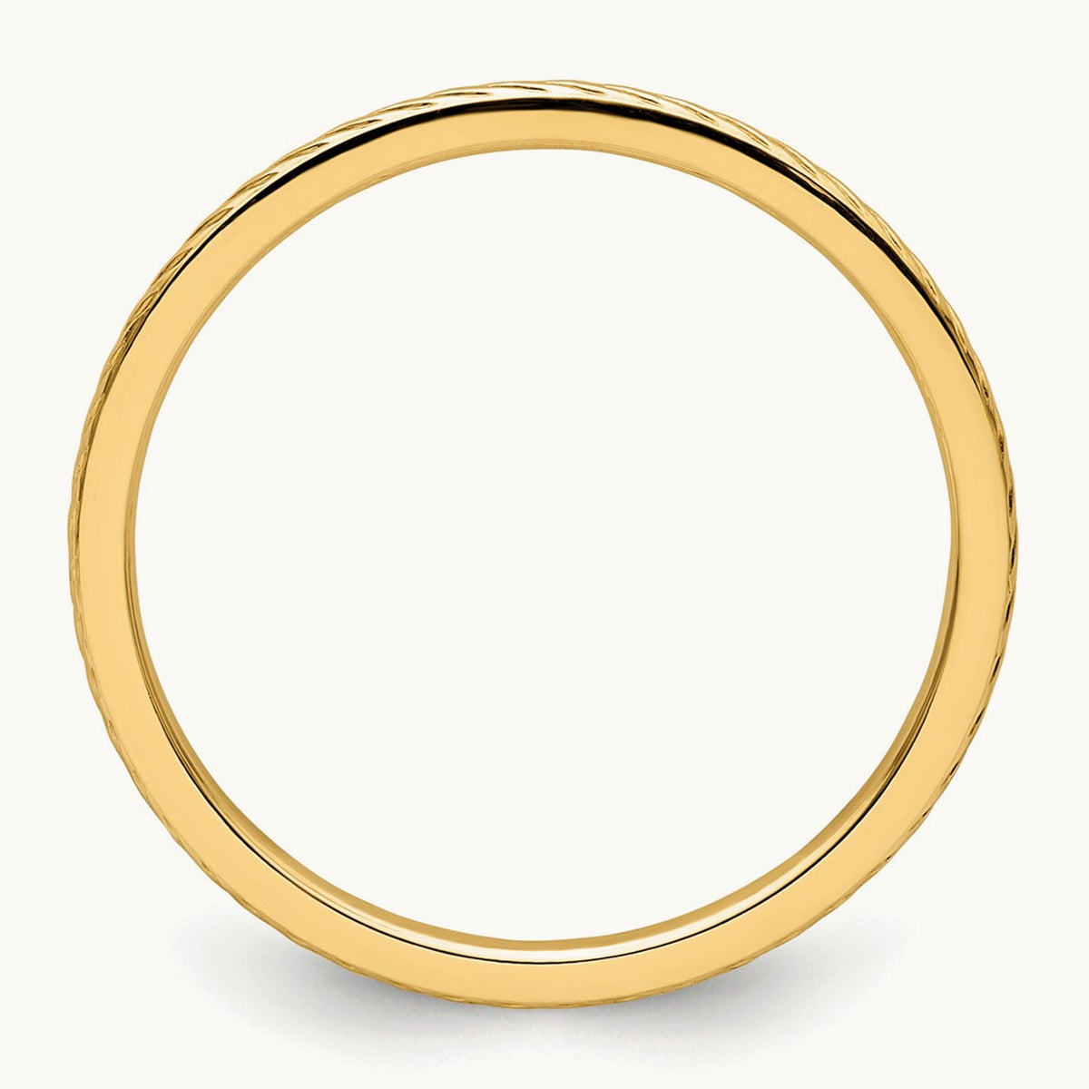 Twisted Wire Pattern Stackable Band — 14K Yellow Gold