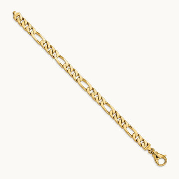 Hand Polished Fancy Link Bracelet, 7.7mm, 14K