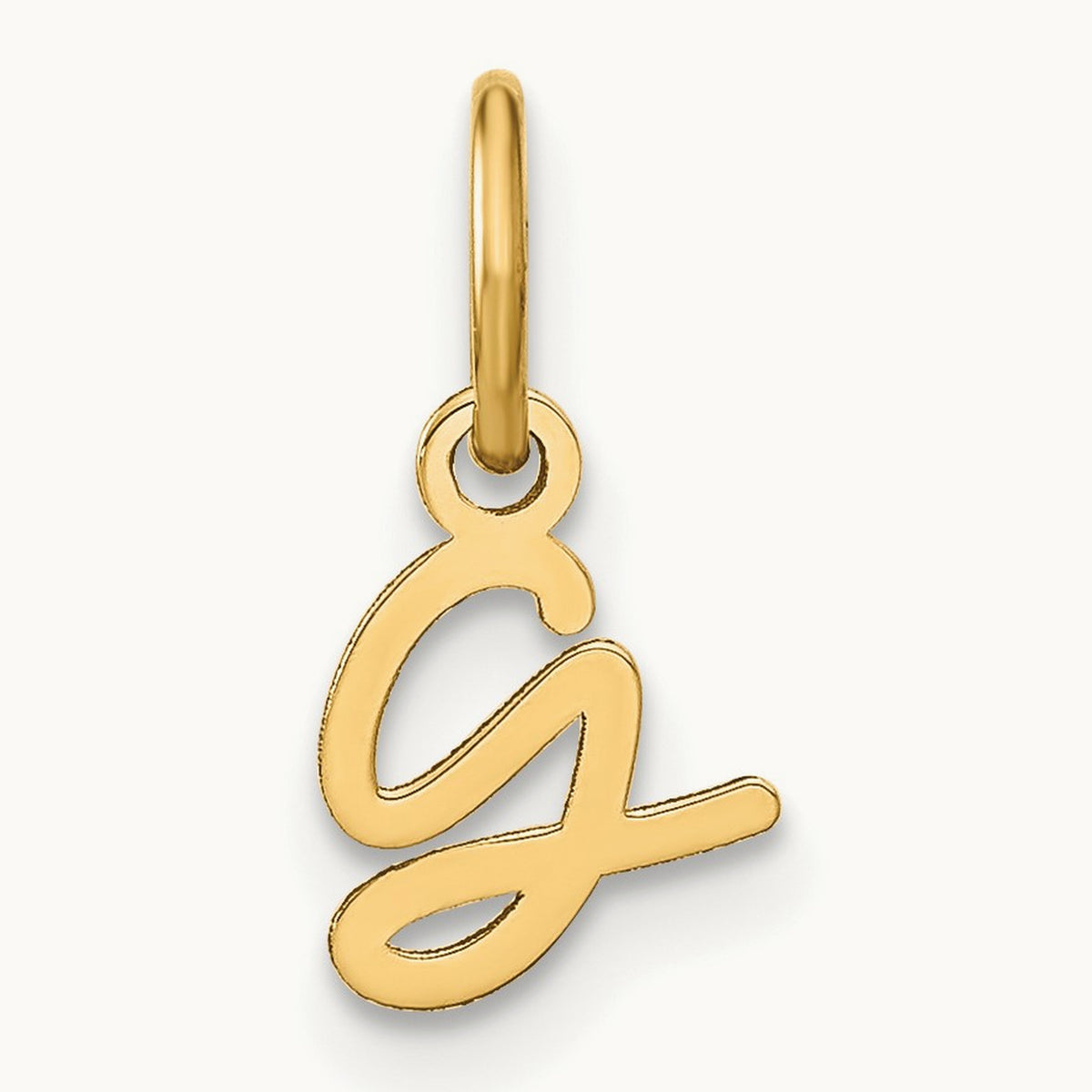 Upper case Initial Charm — 14K Yellow Gold, G