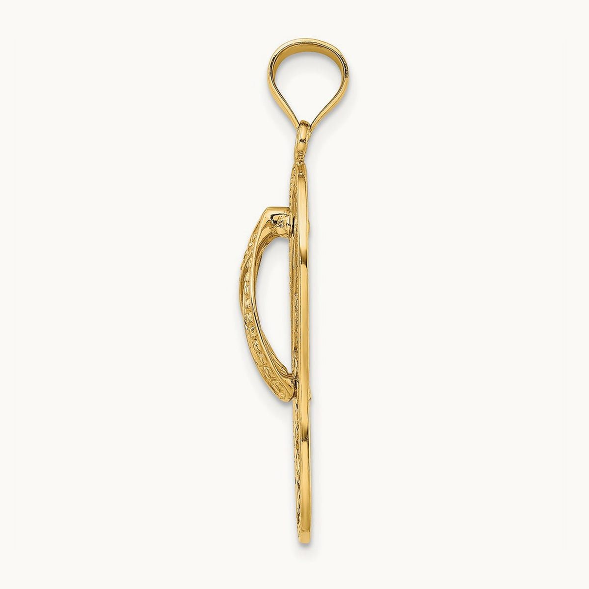 Polished Dolphin Flip-Flop Charm, 14K