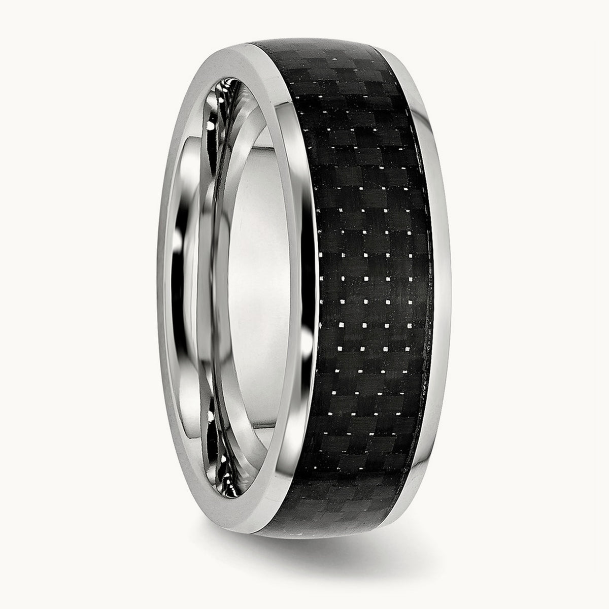 Cobalt Polished Black Carbon Fiber Inlay Band — photo set
