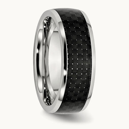 Cobalt Polished Black Carbon Fiber Inlay Band — photo set