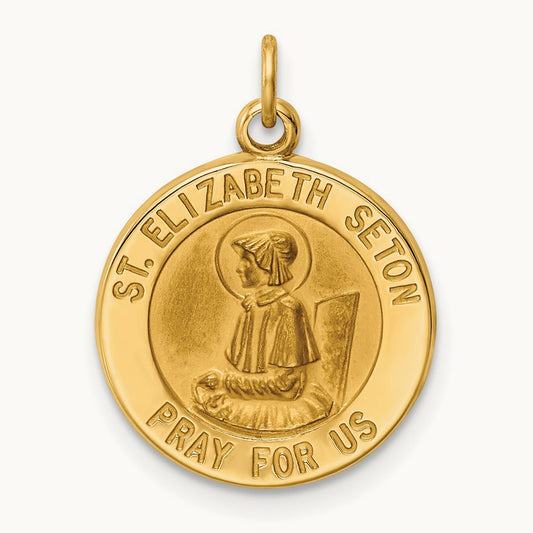 Saint Elizabeth Seton Medal Charm, 14K