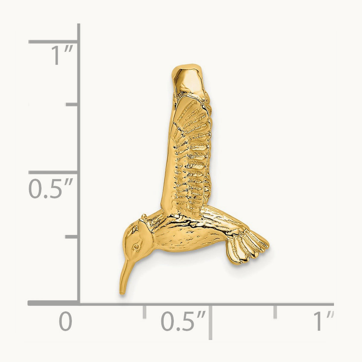 3-D Hummingbird Charm, 14K