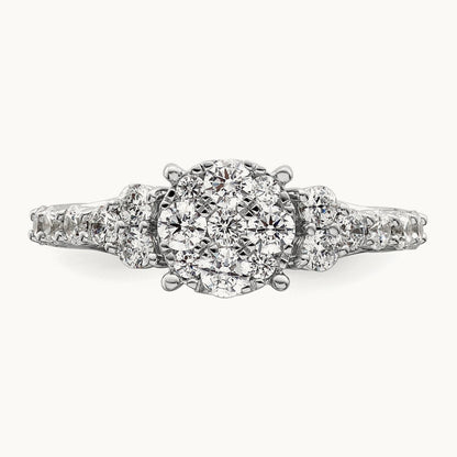 Cluster Engagement Ring, 1.00 ct tw Lab-Grown Diamond