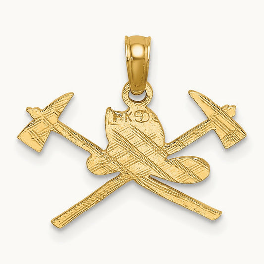 Fire Department Insignia Charm, 14K