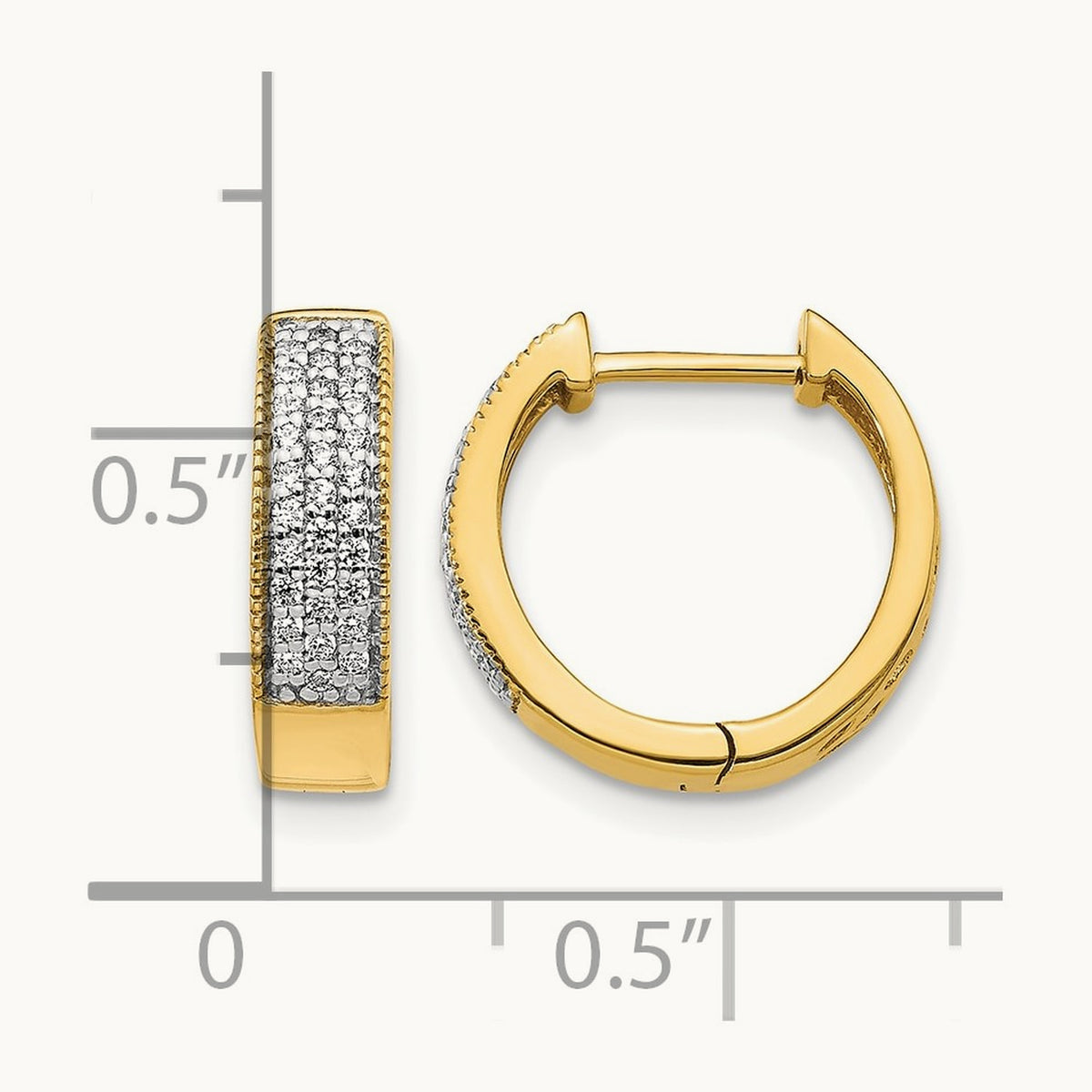 Diamond Hinged Hoop Earrings, 14K