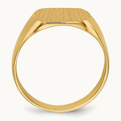 12.0x10. Closed Back Signet Ring, 5mm, 14K