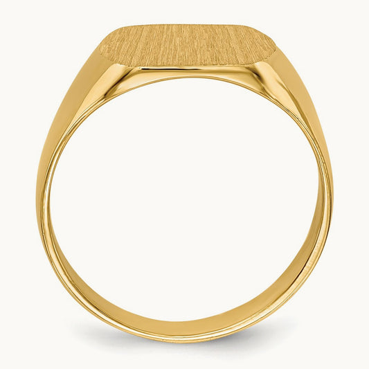 12.0x10. Closed Back Signet Ring, 5mm, 14K