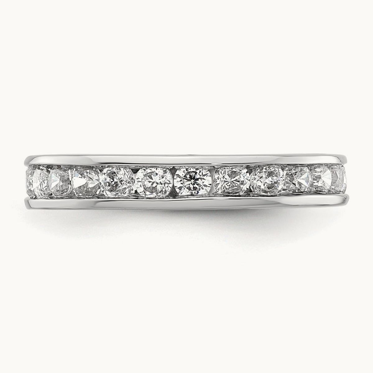 Polished Channel Set Diamond Eternity Band, 1.00 ct tw — 14K White Gold