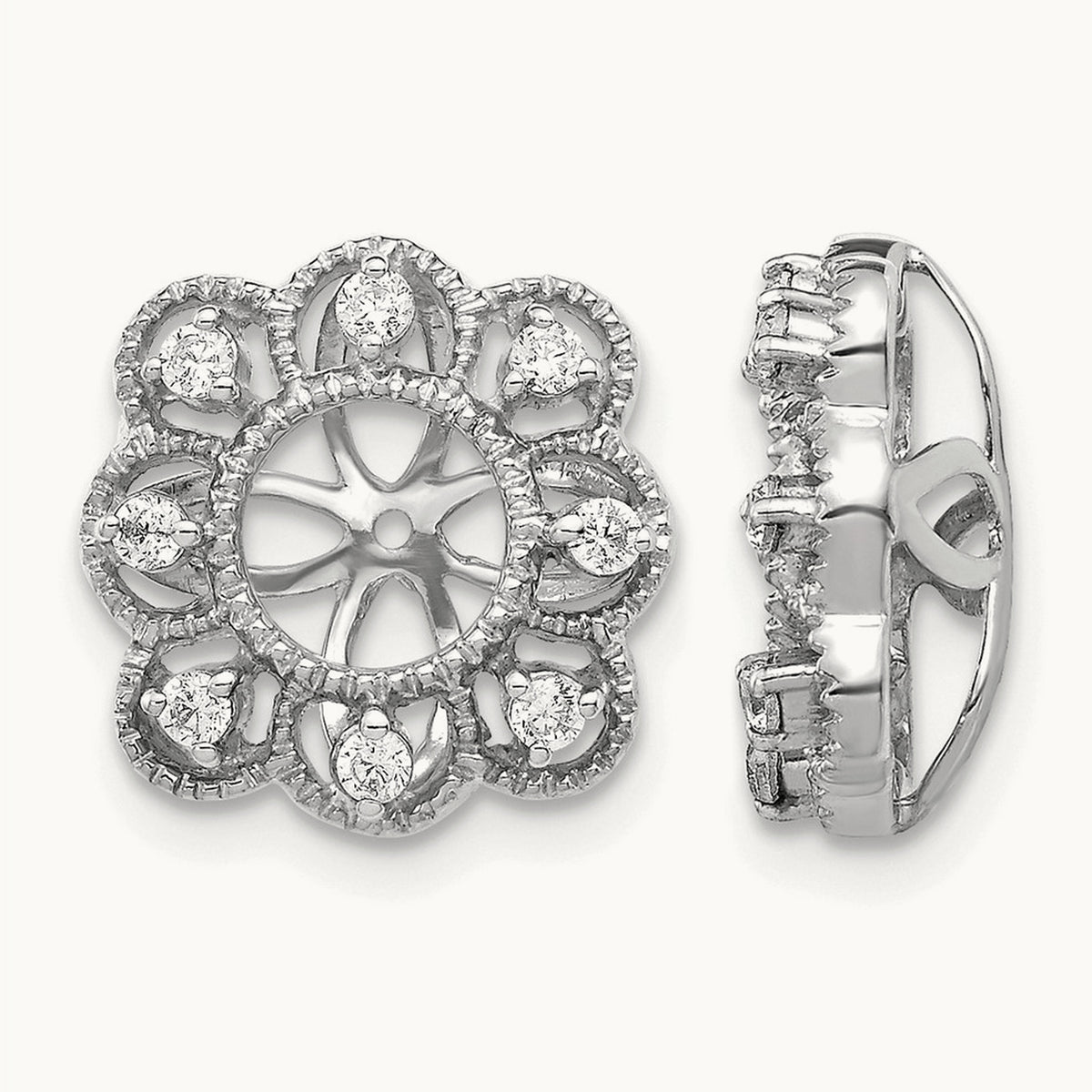 Fancy Diamond Earring Jackets — 14K White Gold, 0.24 ct